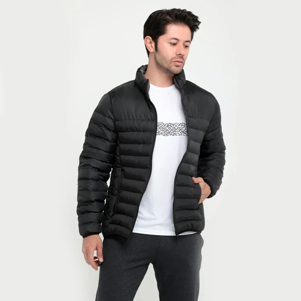 Slazenger 4K Boss Kışlık Fermuarlı Erkek Şişme Mont - 3