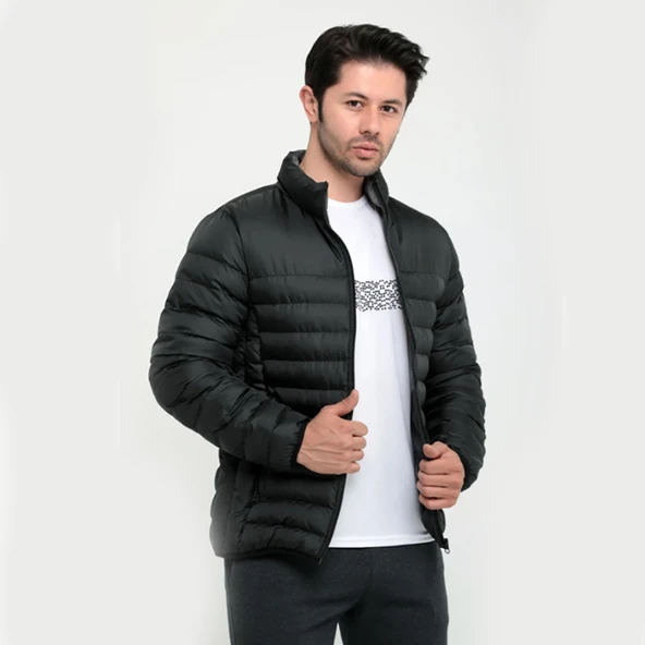 Slazenger 4K Boss Kışlık Fermuarlı Erkek Şişme Mont - 2