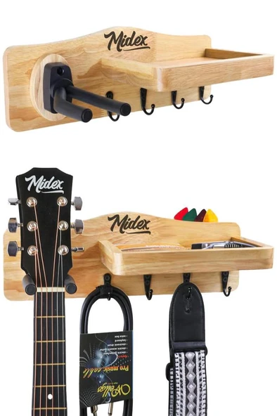 Midex GP-30 Gitar Standı Sehpası Duvar Askısı Ahşap Şık Kaliteli ürün görseli 1