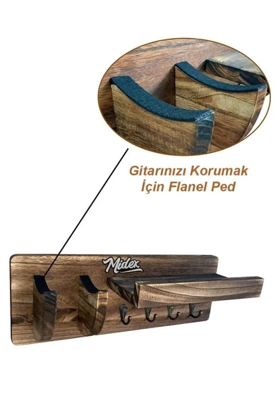 Midex GP-20 Gitar Standı Sehpası Duvar Askısı Ahşap Şık Kaliteli - Resim 2