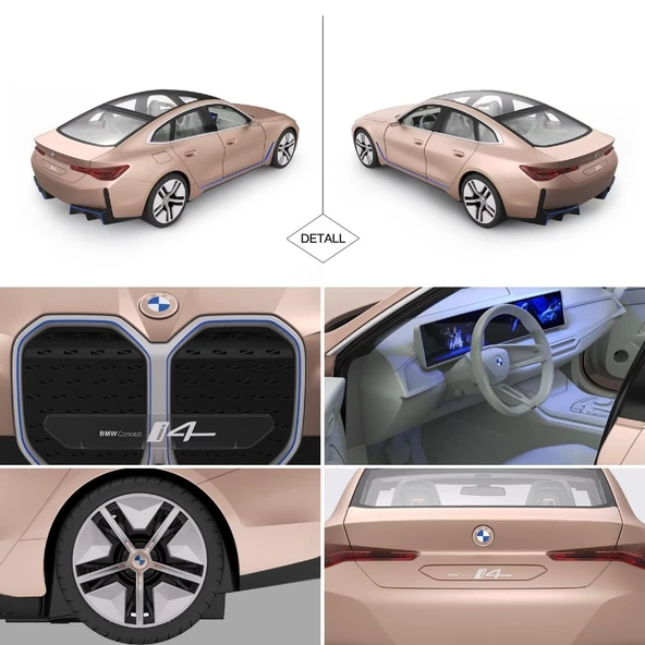 1:14 Uzaktan Kumandalı Araba Bmw İ4 Concept 2.4 Ghz Platin Gold - 7