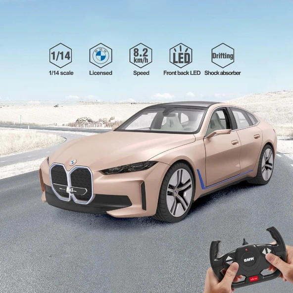 1:14 Uzaktan Kumandalı Araba Bmw İ4 Concept 2.4 Ghz Platin Gold - 4