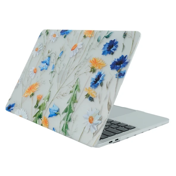 MacBook Air 13 İnç Kılıf Çiçek Desenli Mat TPU Sert İnce Hafif Koruma Kapak ürün görseli