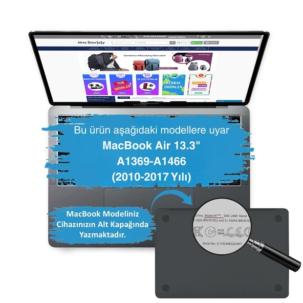 Macbook Air Kılıf 13 inç Flower34 (Eski USB'li Model 2010-2017) A1369 A1466 ile Uyumlu - Resim 2