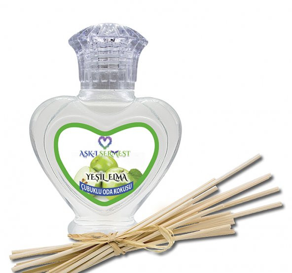 Aşk-ı Sermest Tarçın Aromalı Bambu Çubuklu Oda Kokusu Parfüm, Kalp Şişe, 60 mL