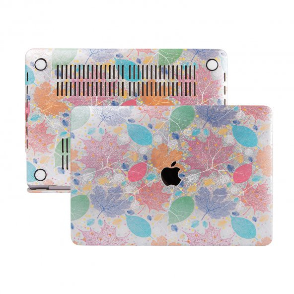 Macbook Air Kılıf 13 inç Leaf01 Kumaş (Eski USB'li Model 2010-2017) A1369 A1466 ile Uyumlu