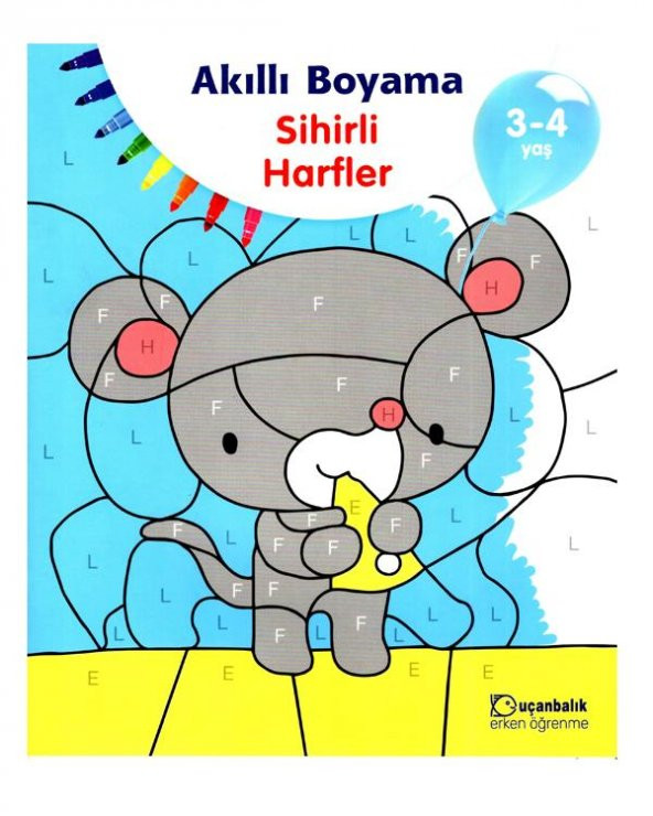 3-4 Yaş Harfler ve Sayılar Boyama Seti 2 Kitap Uçanbalık Yayınları - 5