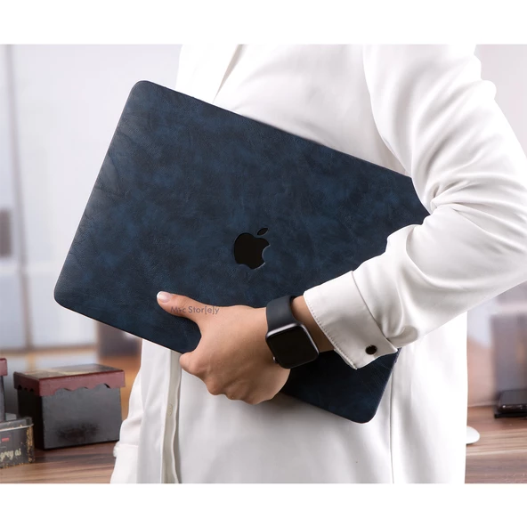 Macbook Air Kılıf 13 inç Deri Leat01 (Eski USB'li Model 2010-2017) A1369 A1466 ile Uyumlu - 12