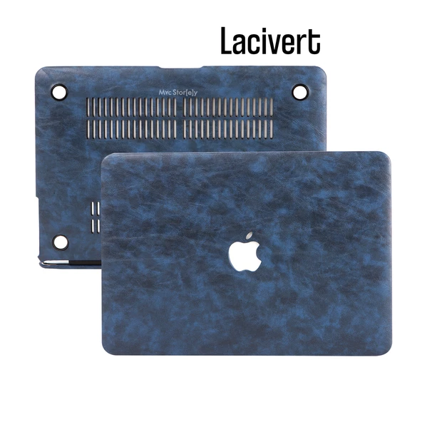 Macbook Air Kılıf 13 inç Deri Leat01 (Eski USB'li Model 2010-2017) A1369 A1466 ile Uyumlu - 5
