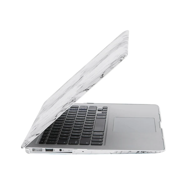 MacBook Air Kılıf 13 inç | A1369 A1466 Uyumlu | Deri Kaplama Mermer Desenli Sert Kapak | Darbeye Dayanıklı - Resim 3