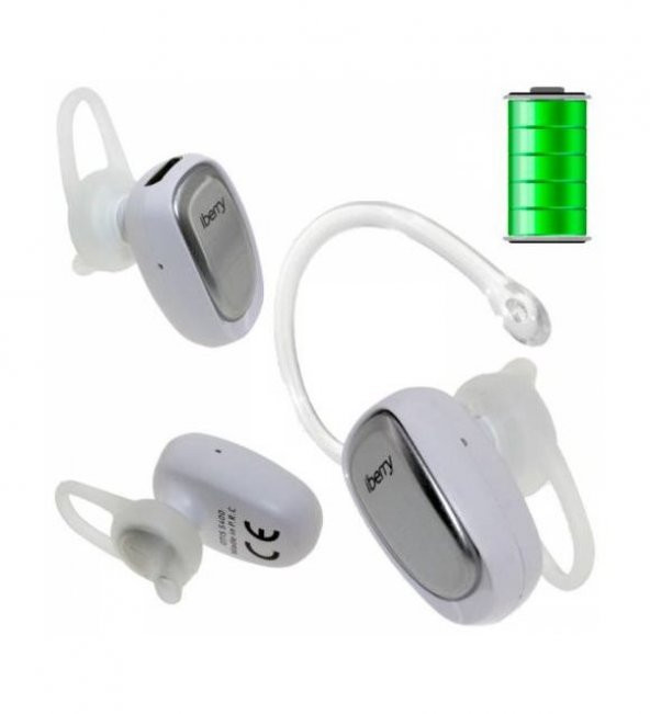 iBerry Kulaklık Kablosuz Bluetooth Kulakiçi Silikon Destekli Dış Kulak Aparatlı Ver42 - 1