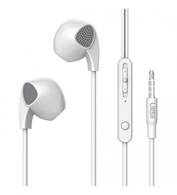 Kablolu Kulaklık Orjinal Uisii Mikrofonlu Güçlü Extra Bass Beyaz - 1
