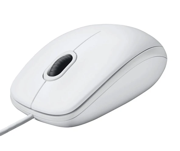 Logitech B100 Kablolu Optik Mouse Beyaz 910-003360 - Resim 2