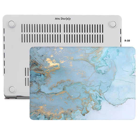 Macbook Air Kılıf 13 inç Mermer06NL (Eski USB'li Model 2010-2017) A1369 A1466 ile Uyumlu - 4