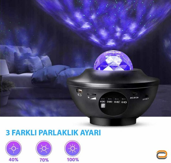 Zenon Smart Starry Projektör Light-Blth+Müzik+7Farklı Ambians - 9