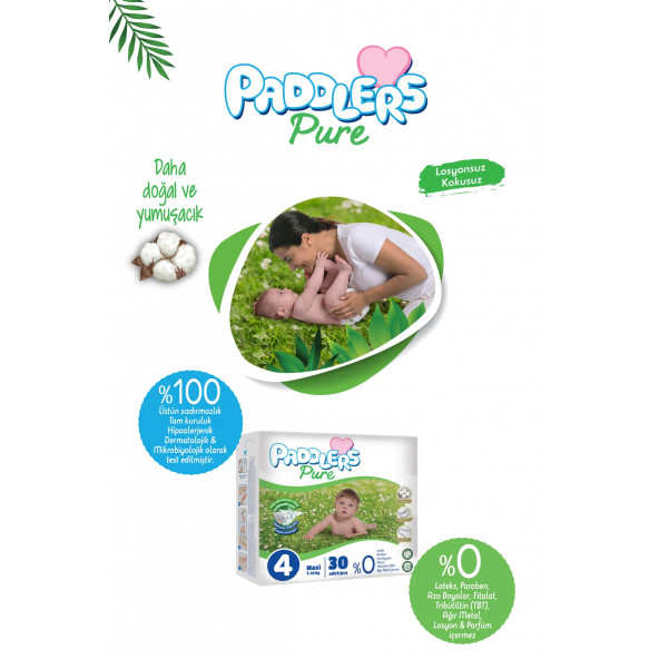 Paddlers Pure Bebek Bezi 1 Numara Yenidoğan 160 Adet (2-5kg) Süper Fırsat Paketi - Resim 2
