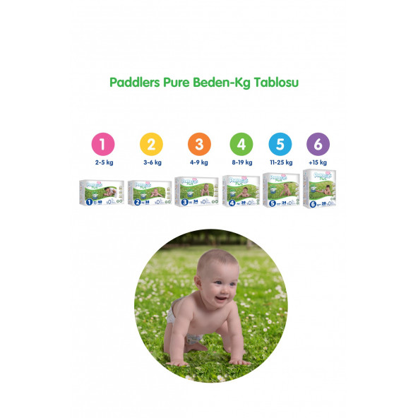 Paddlers Pure Bebek Bezi 1 Numara Yenidoğan 160 Adet (2-5kg) Süper Fırsat Paketi - Resim 5