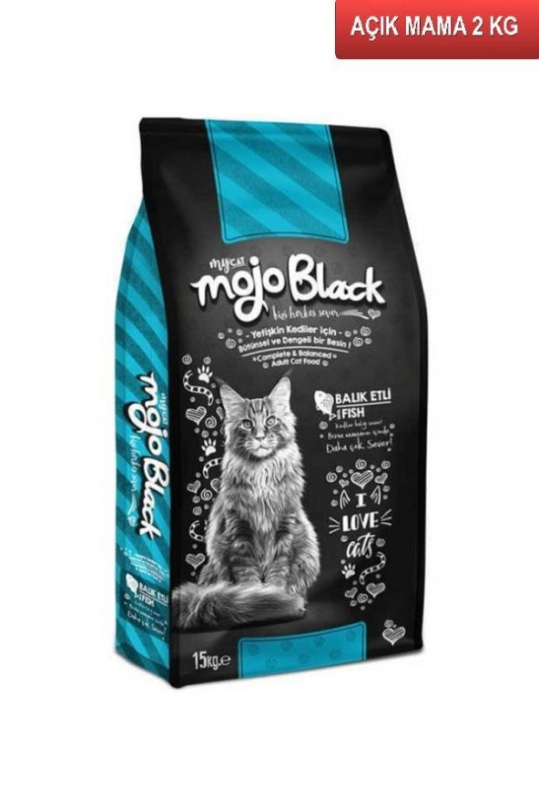 Mycat Mojo Black Balıklı Kedi Maması 2 Kg AÇIK