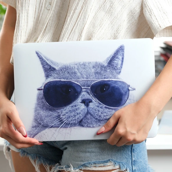MacBook Air 13 İnç Mat TPU Kılıf Kedi Desenli Lazer UV Baskı Çizilmez Kapak A1932 A2179 A2337 - Resim 9
