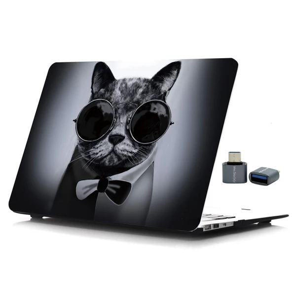 MacBook Air 13 İnç Mat TPU Kılıf Kedi Desenli Lazer UV Baskı Çizilmez Kapak A1932 A2179 A2337 - Resim 6