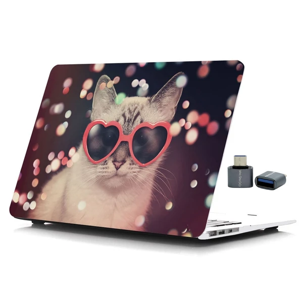 MacBook Air 13 İnç Mat TPU Kılıf Kedi Desenli Lazer UV Baskı Çizilmez Kapak A1932 A2179 A2337 ürün görseli