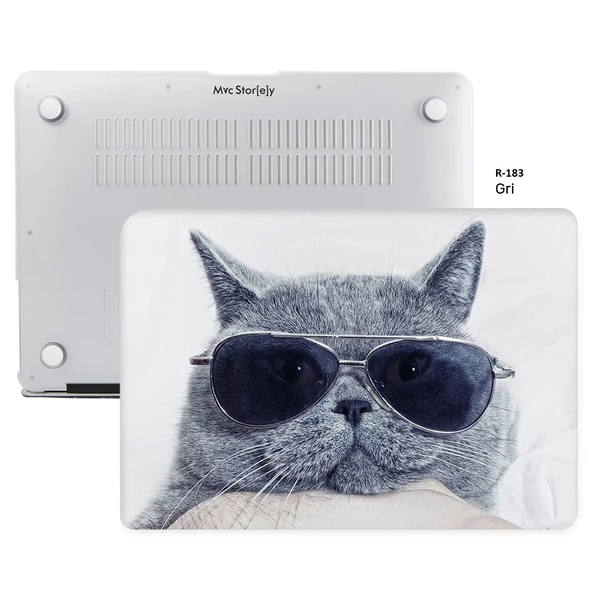 Macbook Air M1 Kılıf 13 inç Cat01NL (TouchID'li M1 Air) A2337 A2179 A1932 ile Uyumlu - 4