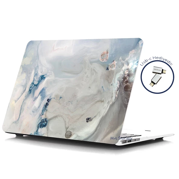 Macbook Air M1 Kılıf 13inç Marble10NL (TouchID'li M1 Air) A2337 A2179 A1932 ile Uyumlu - 5