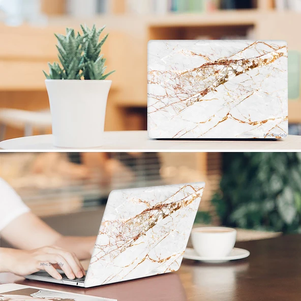 Macbook Air M1 Kılıf 13inç Marble10NL (TouchID'li M1 Air) A2337 A2179 A1932 ile Uyumlu - Resim 4