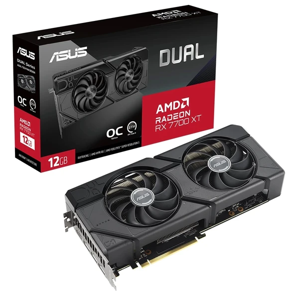 Asus Radeon RX 7700 XT Dual O12G 12GB GDDR6 192 Bit Ekran Kartı - 1