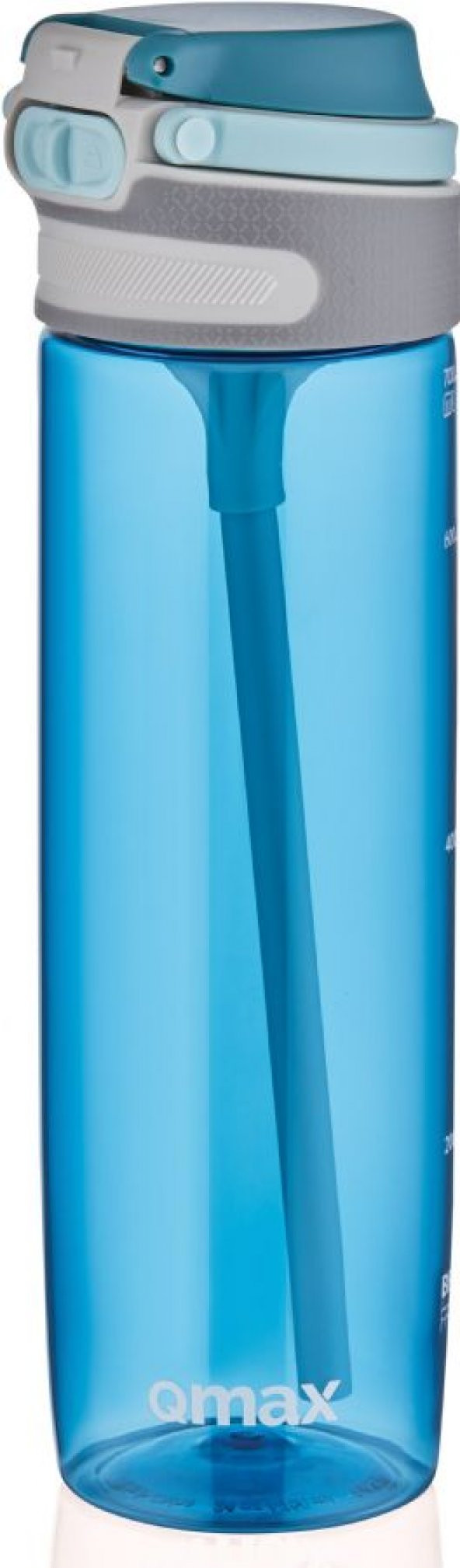 Qmax Cubby 750 ml  Mavi Tritan Kırılmaz Matara Suluk (Silikon Pipetli)