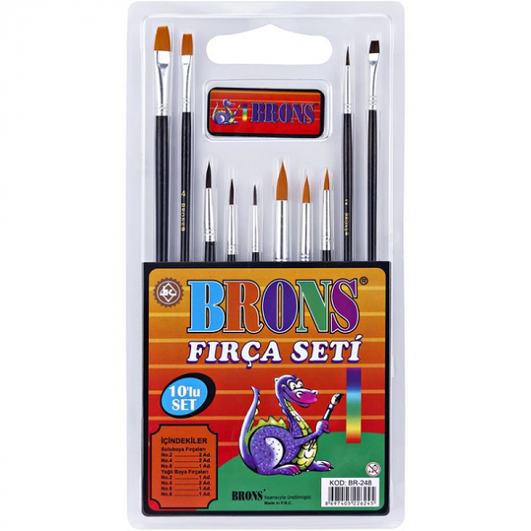Brons Fırça Seti Sulu Boya Ve Yağlı Boya 10 LU BR-248 - 2
