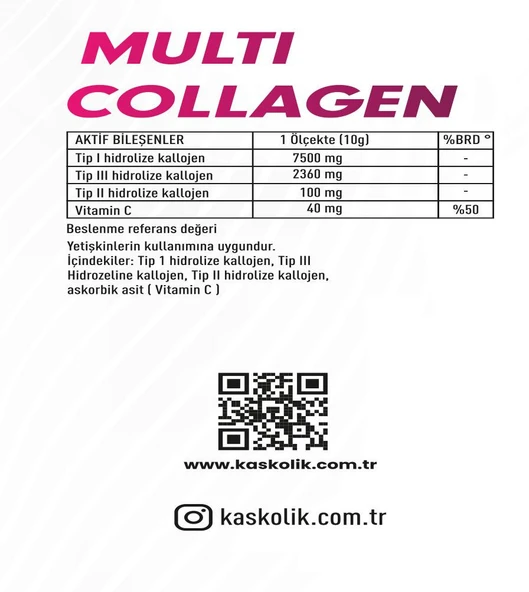 Zeus Nutrition Multi Collagen Powder 300 Gr-Çilek - 2