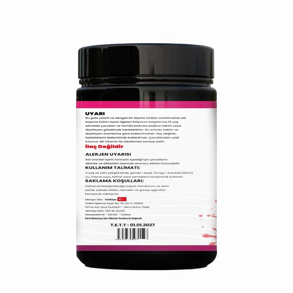 Zeus Nutrition Multi Collagen Powder 300 Gr-Çilek - 3