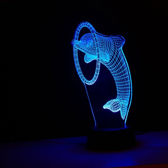Yunus Balığı Çember 3D Lamba
