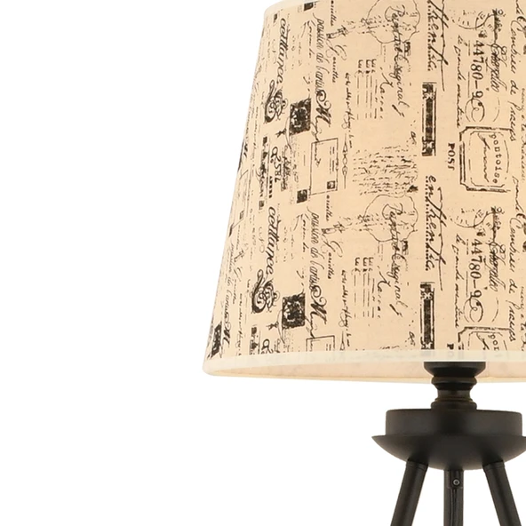 Epona Desenli Şapkalı Siyah Modern Dekoratif Salon Lambader - Resim 4