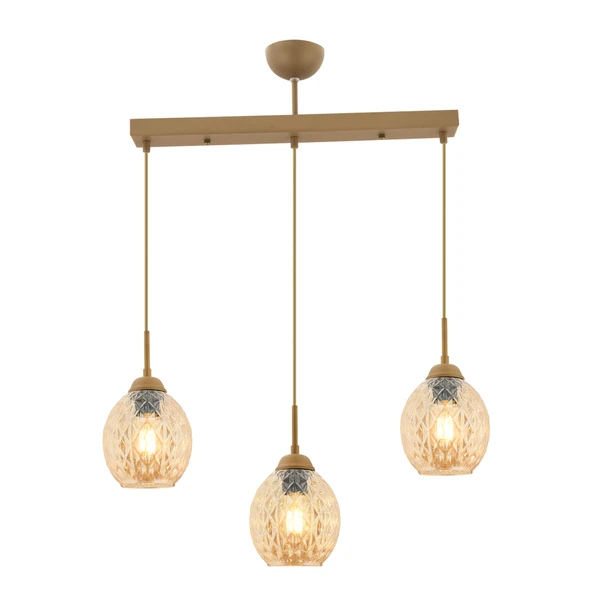 Nino 3Lü Sıralı Eskitme Modern Sarkıt Oturma Odası Salon Sarkıt Avize - Resim 2