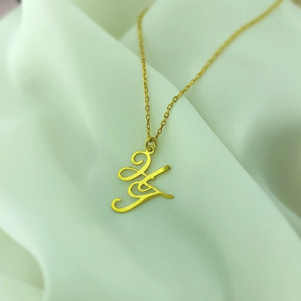 Vaoov 925 Ayar Gümüş El Yazısı İki Harfli Kolye - Resim 5