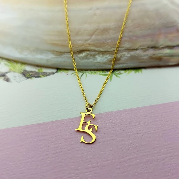 Vaoov 925 Ayar Gümüş İki Harfli Minimal Kolye - Resim 7