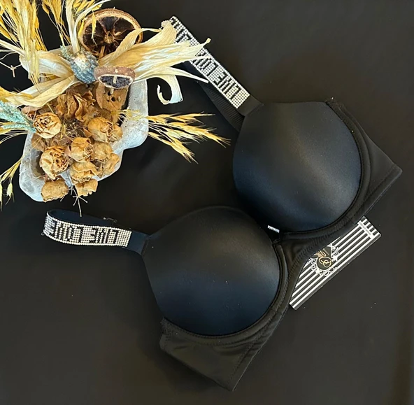 ORKİDE IŞILTILI ASKILI BRA PUSH UP FOAM CUP  8825   - 6