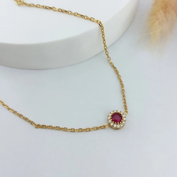 925 Ayar Gümüş Pembe ve Beyaz Taşlı Zarif Bileklik - Resim 8