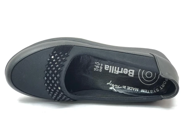 Berfilla Dr.Tavsiyeli İçi %100 Deri Anne Kadın Babet Ayakkabı - Resim 4