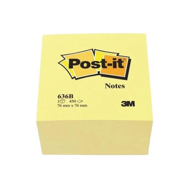 Post-it Yapışkanlı Not Kağıdı Küp 450 Yaprak 76x76 Sarı