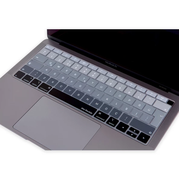 Macbook Air 13inç Klavye Koruyucu TouchID'li (Türkçe Q) A1932 Modeli ile Uyumlu Ombre (2018-2019) - 6