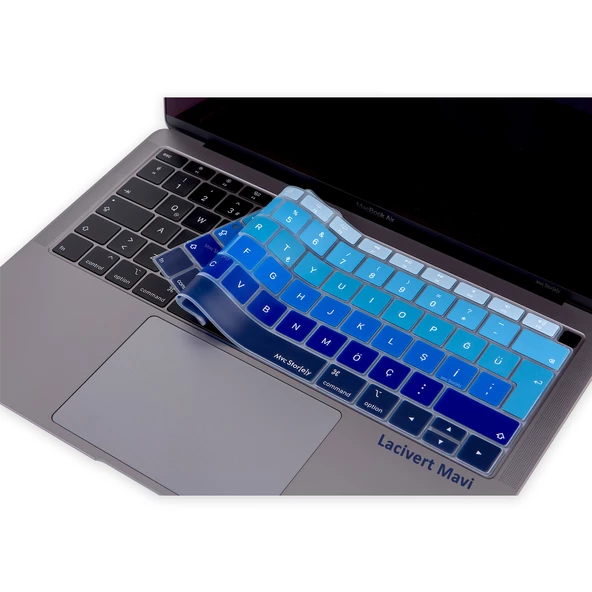 Macbook Air 13inç Klavye Koruyucu TouchID'li (Türkçe Q) A1932 Modeli ile Uyumlu Ombre (2018-2019) - 5