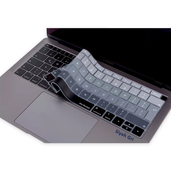 Macbook Air 13inç Klavye Koruyucu (UK-EU İngilizce) Ombre TouchID'li A1932 ile Uyumlu - 3