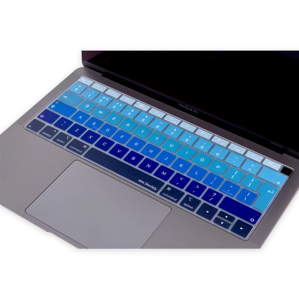 Macbook Air 13inç Klavye Koruyucu (UK-EU İngilizce) Ombre TouchID'li A1932 ile Uyumlu - 4