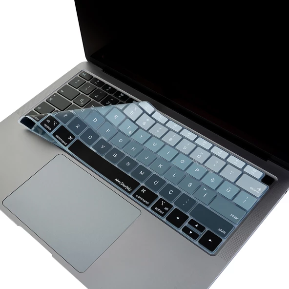 McStorey MacBook Air 13 A1932 Türkçe Q çeviri klavye koruyucu US klavyeyi Türkçeye çevirir ince silikon - 3