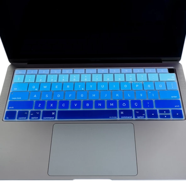 McStorey MacBook Air 13 A1932 Türkçe Q çeviri klavye koruyucu US klavyeyi Türkçeye çevirir ince silikon - 7