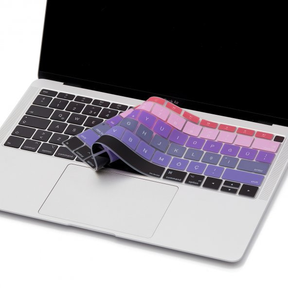 Laptop Macbook Air Klavye Koruyucu US-TR Harf Baskılı A1932 ile Uyumlu Ombre
