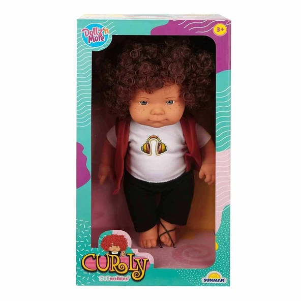 Sunman Kıvırcık Saçlı Curly Bebek 35 Cm - 9